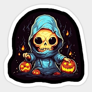 Eerie Halloween Ghoul Art - Spooky Season Delight Sticker